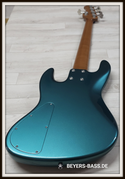 Sadowsky Custom Shop 21-Fret Vintage J/J Bass 5, Solid Vintage Teal Green Metallic, 2nd Hand